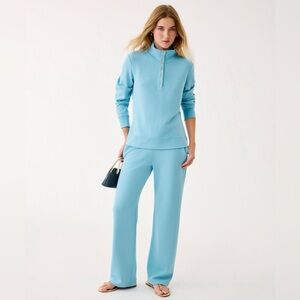 Light Blue Women's Knit Pants & Pullover Set